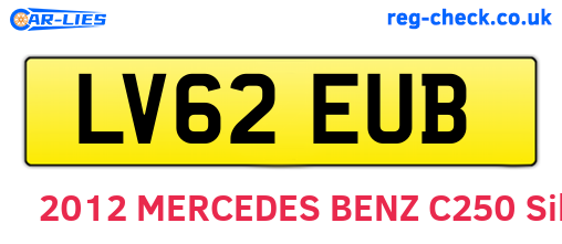 LV62EUB are the vehicle registration plates.