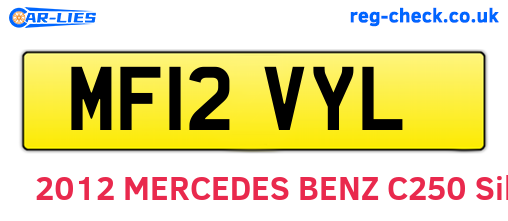 MF12VYL are the vehicle registration plates.
