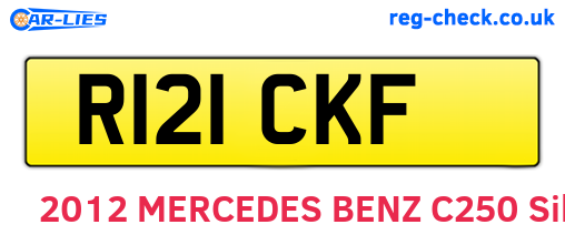 R121CKF are the vehicle registration plates.