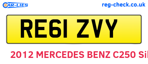 RE61ZVY are the vehicle registration plates.