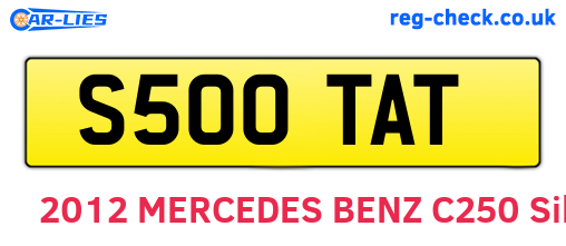 S500TAT are the vehicle registration plates.