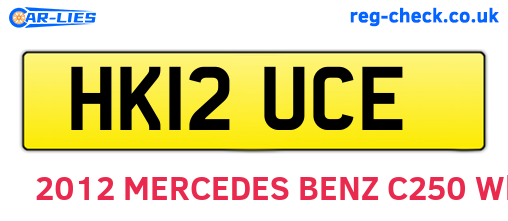 HK12UCE are the vehicle registration plates.