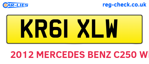 KR61XLW are the vehicle registration plates.