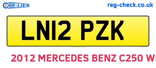 LN12PZK are the vehicle registration plates.