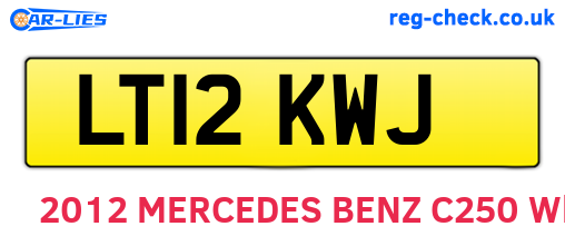 LT12KWJ are the vehicle registration plates.
