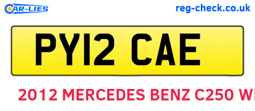 PY12CAE are the vehicle registration plates.