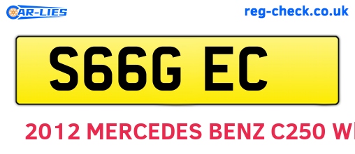 S66GEC are the vehicle registration plates.