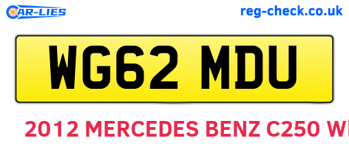 WG62MDU are the vehicle registration plates.
