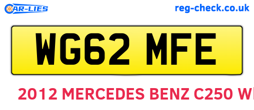 WG62MFE are the vehicle registration plates.