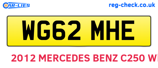 WG62MHE are the vehicle registration plates.