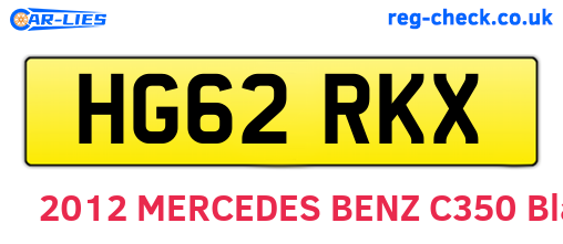 HG62RKX are the vehicle registration plates.