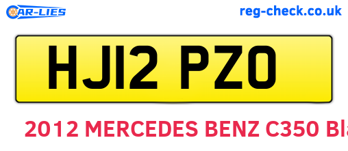 HJ12PZO are the vehicle registration plates.