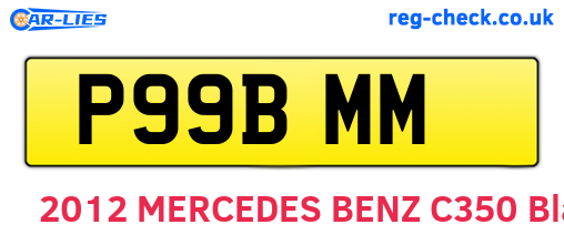 P99BMM are the vehicle registration plates.