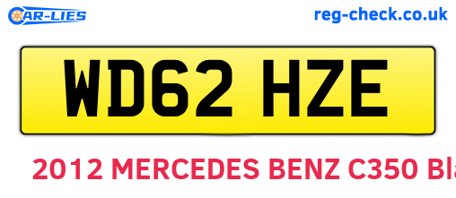 WD62HZE are the vehicle registration plates.