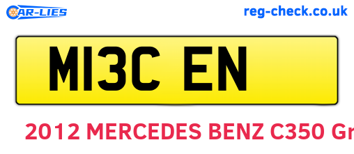 M13CEN are the vehicle registration plates.
