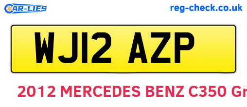 WJ12AZP are the vehicle registration plates.