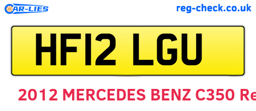 HF12LGU are the vehicle registration plates.