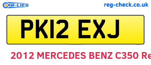PK12EXJ are the vehicle registration plates.