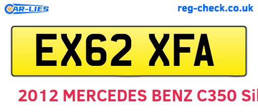 EX62XFA are the vehicle registration plates.