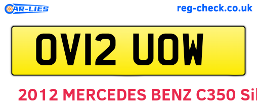 OV12UOW are the vehicle registration plates.