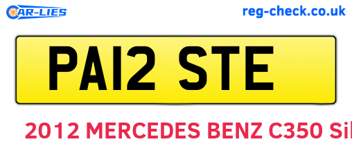 PA12STE are the vehicle registration plates.