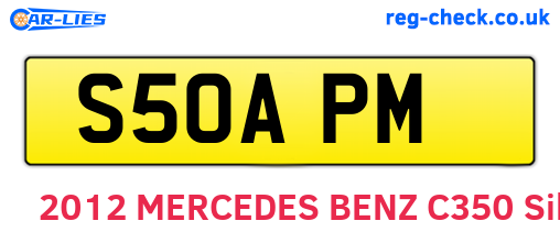 S50APM are the vehicle registration plates.