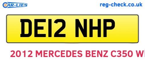 DE12NHP are the vehicle registration plates.
