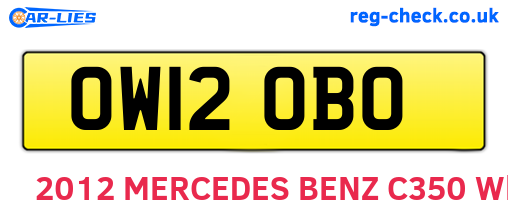 OW12OBO are the vehicle registration plates.