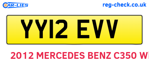 YY12EVV are the vehicle registration plates.
