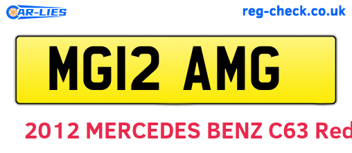 MG12AMG are the vehicle registration plates.
