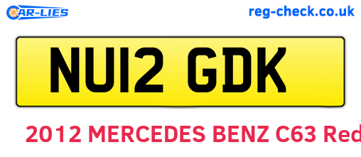 NU12GDK are the vehicle registration plates.