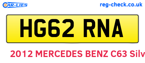 HG62RNA are the vehicle registration plates.