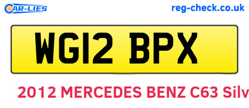 WG12BPX are the vehicle registration plates.