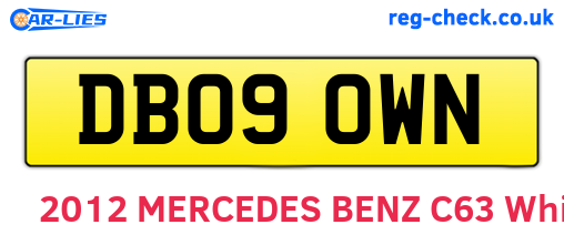 DB09OWN are the vehicle registration plates.