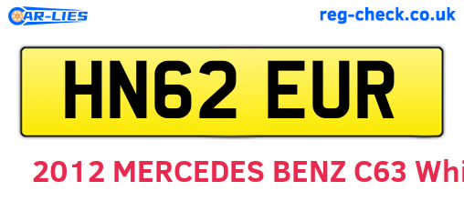 HN62EUR are the vehicle registration plates.