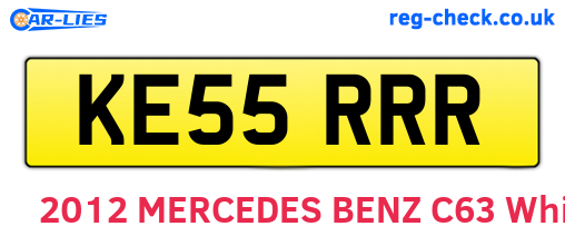 KE55RRR are the vehicle registration plates.