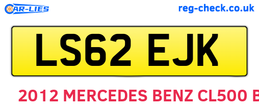 LS62EJK are the vehicle registration plates.