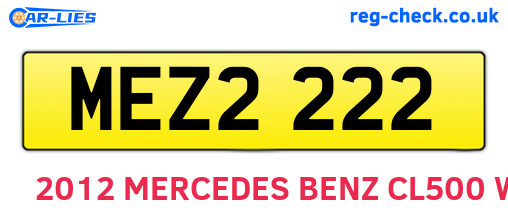 MEZ2222 are the vehicle registration plates.