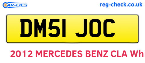 DM51JOC are the vehicle registration plates.