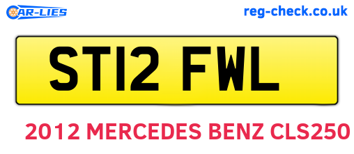 ST12FWL are the vehicle registration plates.