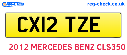 CX12TZE are the vehicle registration plates.