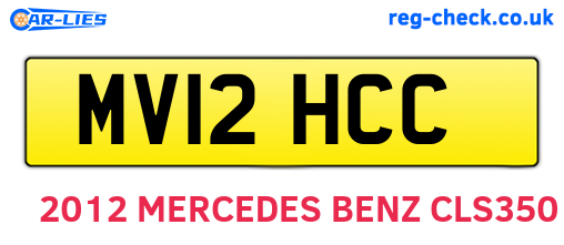 MV12HCC are the vehicle registration plates.