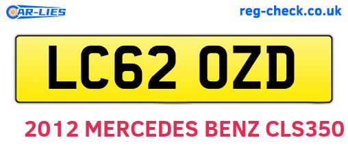 LC62OZD are the vehicle registration plates.