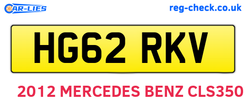 HG62RKV are the vehicle registration plates.
