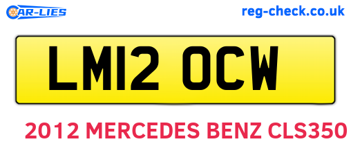 LM12OCW are the vehicle registration plates.