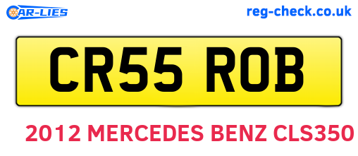 CR55ROB are the vehicle registration plates.