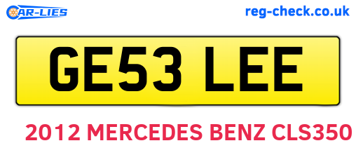 GE53LEE are the vehicle registration plates.