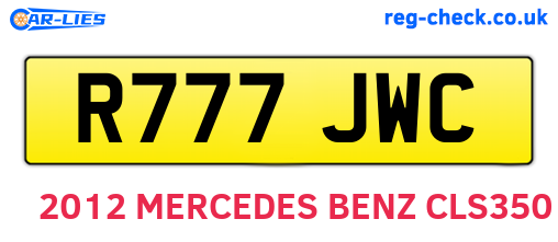 R777JWC are the vehicle registration plates.