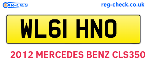 WL61HNO are the vehicle registration plates.
