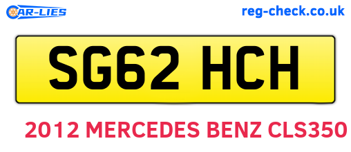SG62HCH are the vehicle registration plates.
